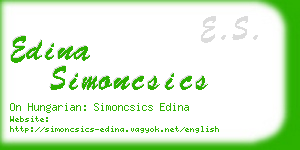 edina simoncsics business card